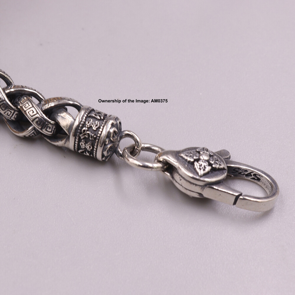 Real 925 Sterling Silver Bracelet Men Women 7mm Wheat Link Chain 7.87inch