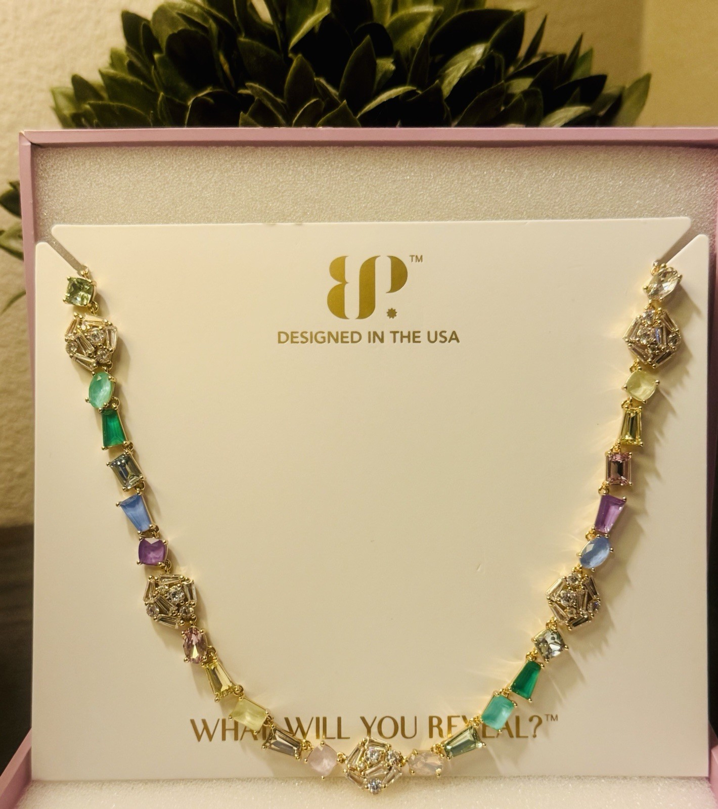 BP Jewel Candy Santorini Bloom Miles Between Us CZ Necklace Gold Plated 27″