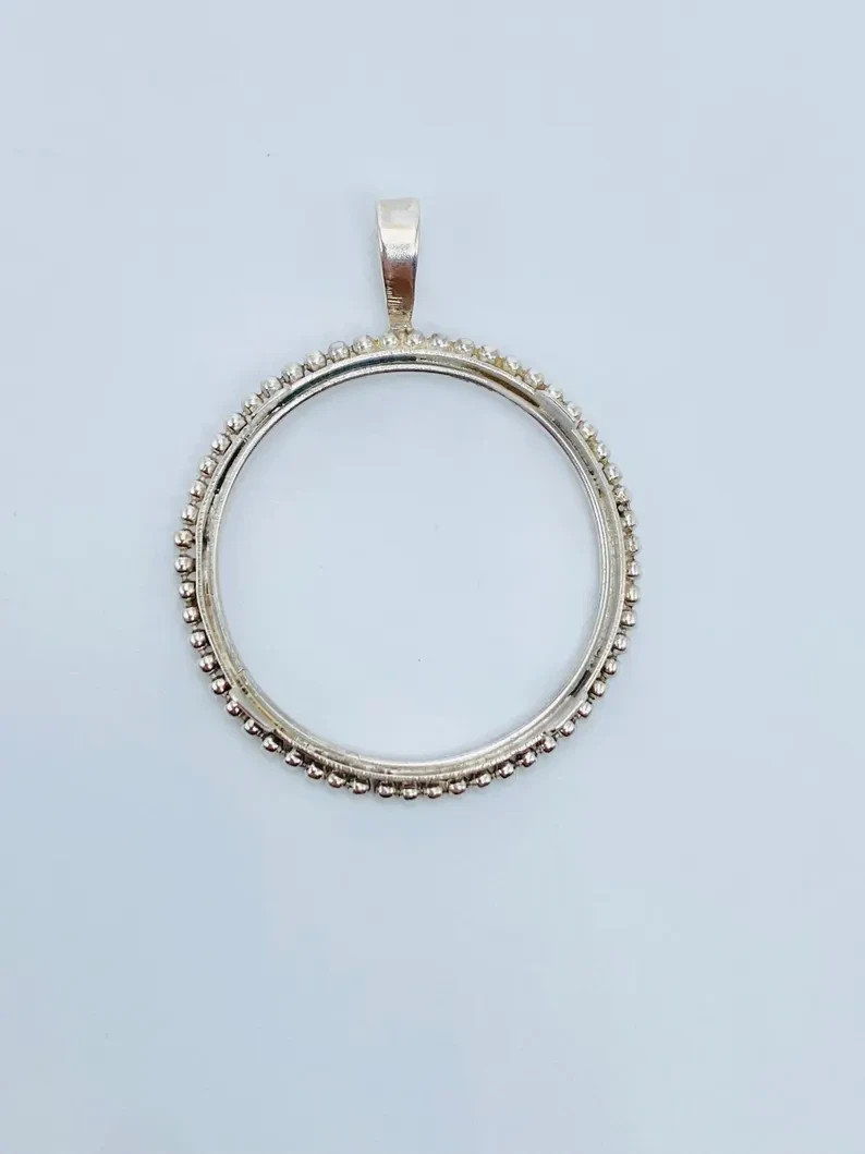 Coin Bezel One Ounce Silver Panda 40mm Sterling Silver Soldered Bail pendant