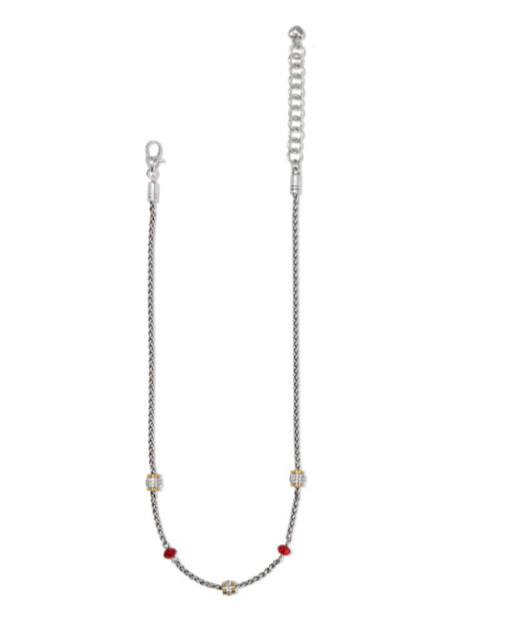 Brighton Meridian Red Short Two Tone Station Necklace Style JM7488 NWT $132