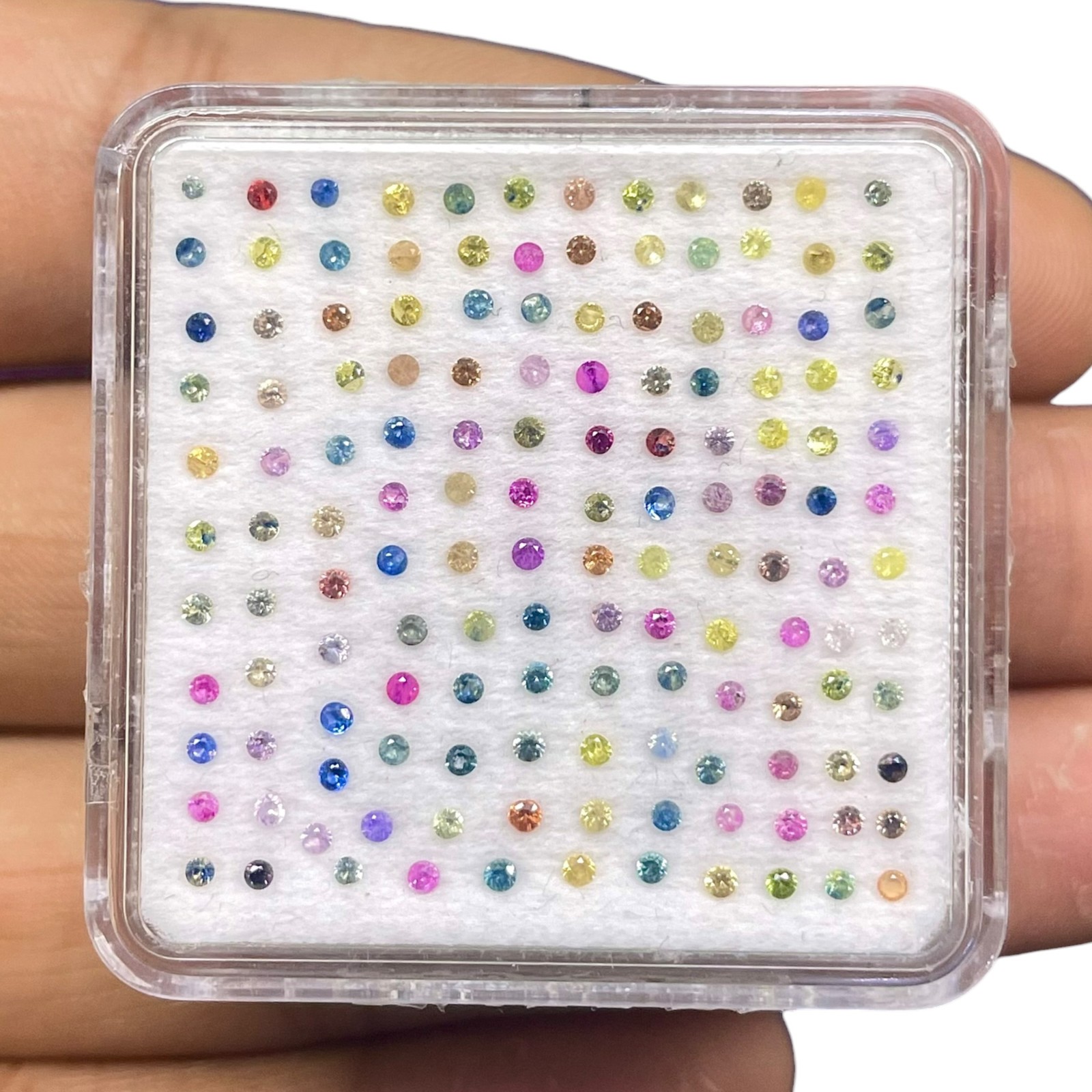 100 Pcs Natural Multi Sapphire 1.2-1.3mm Round Diamond Cut Loose Tiny Gemstones