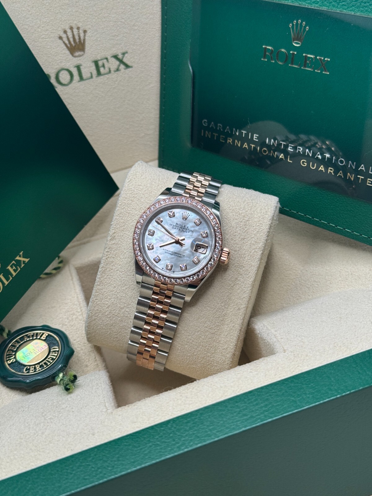 Rolex Lady-Datejust NEW 2023 Mother of Pearl Diamond Dial Diamond Bezel Two Tone