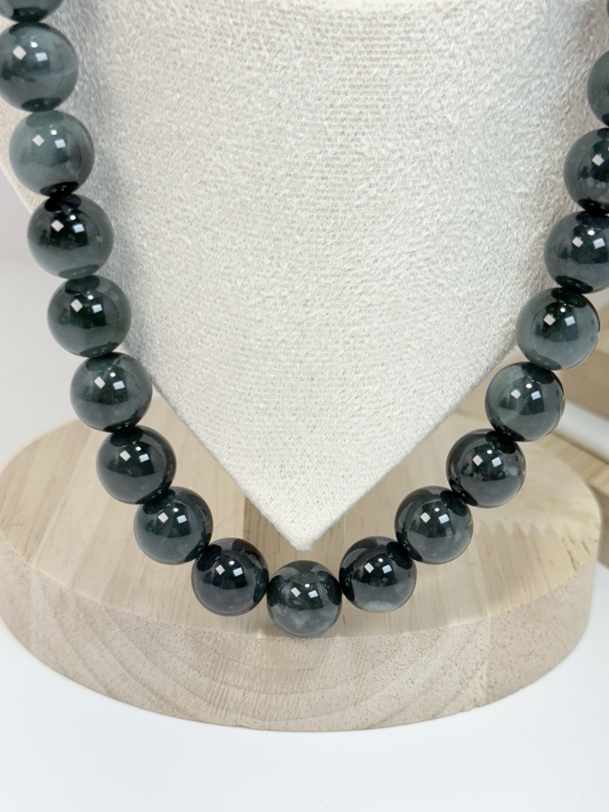 Blue Water Jade 26IN No Closure Bead Necklace 11.8MM