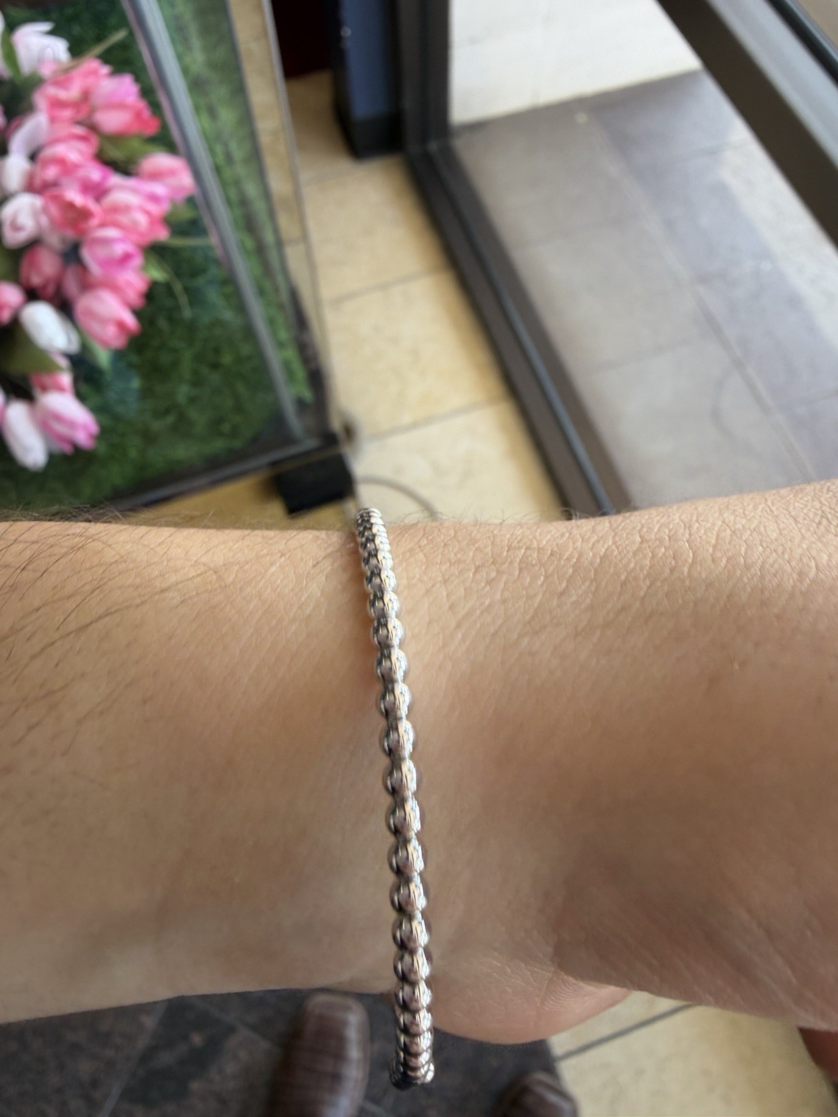 18k White Gold Cuff Bracelet That can open wide! GORGEOUS and HEAVY