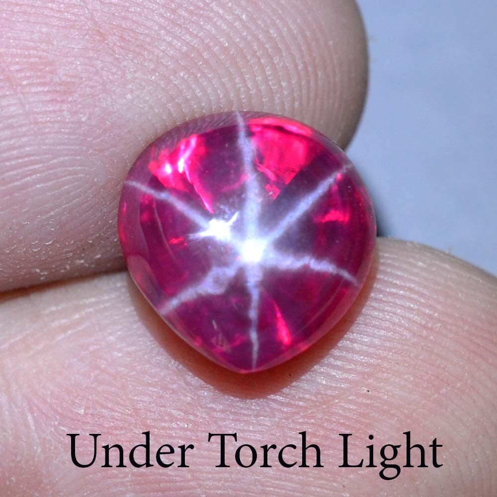 9.20 Ct 11.2×10.8 mm Pear Red Ruby Star Sapphire 6 Rays Lab Corundum VDO RRS9395