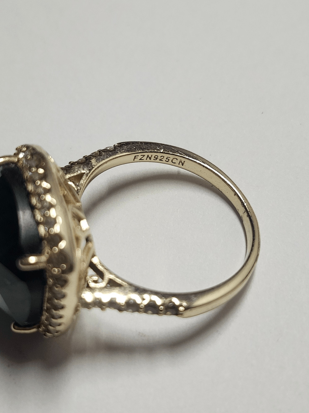 Fuzion Creations Gold Over Sterling Silver Cushion Green Halo Ring w/ Pave Band