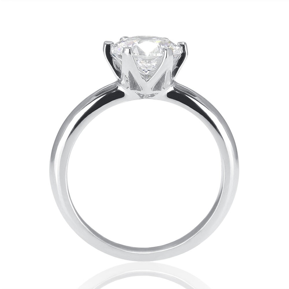 1/2 Carat Affordable Round Cut Diamond Engagement Ring E-F/SI1 14K White Gold