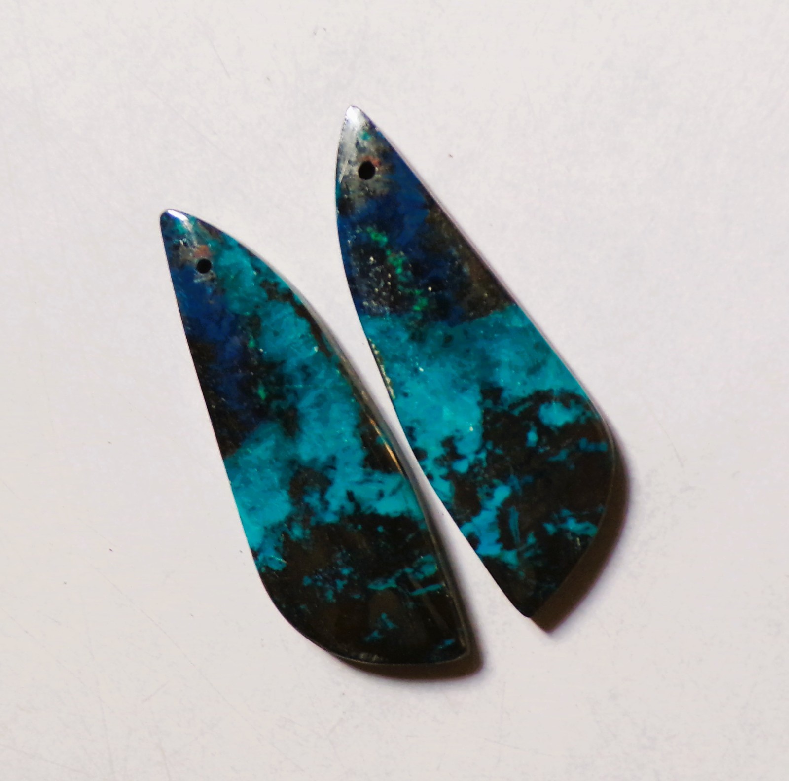 53.85 Cts Natural Shattuckite Cabochon Match Pair Gemstone 42X14MM S47