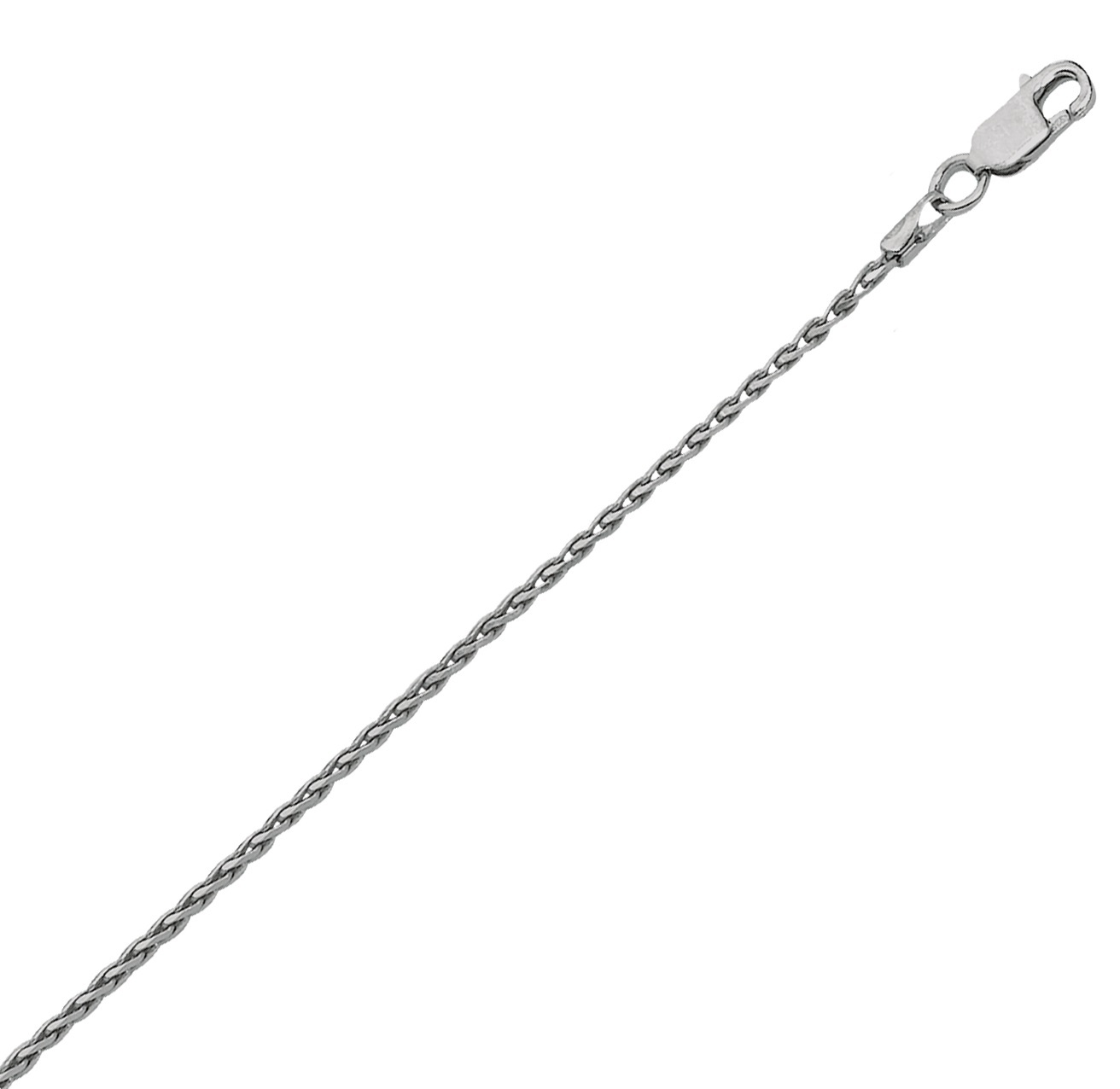 Sterling Silver Spiga Chain 1.3mm Necklace 16″ 18″ 20″ 24″