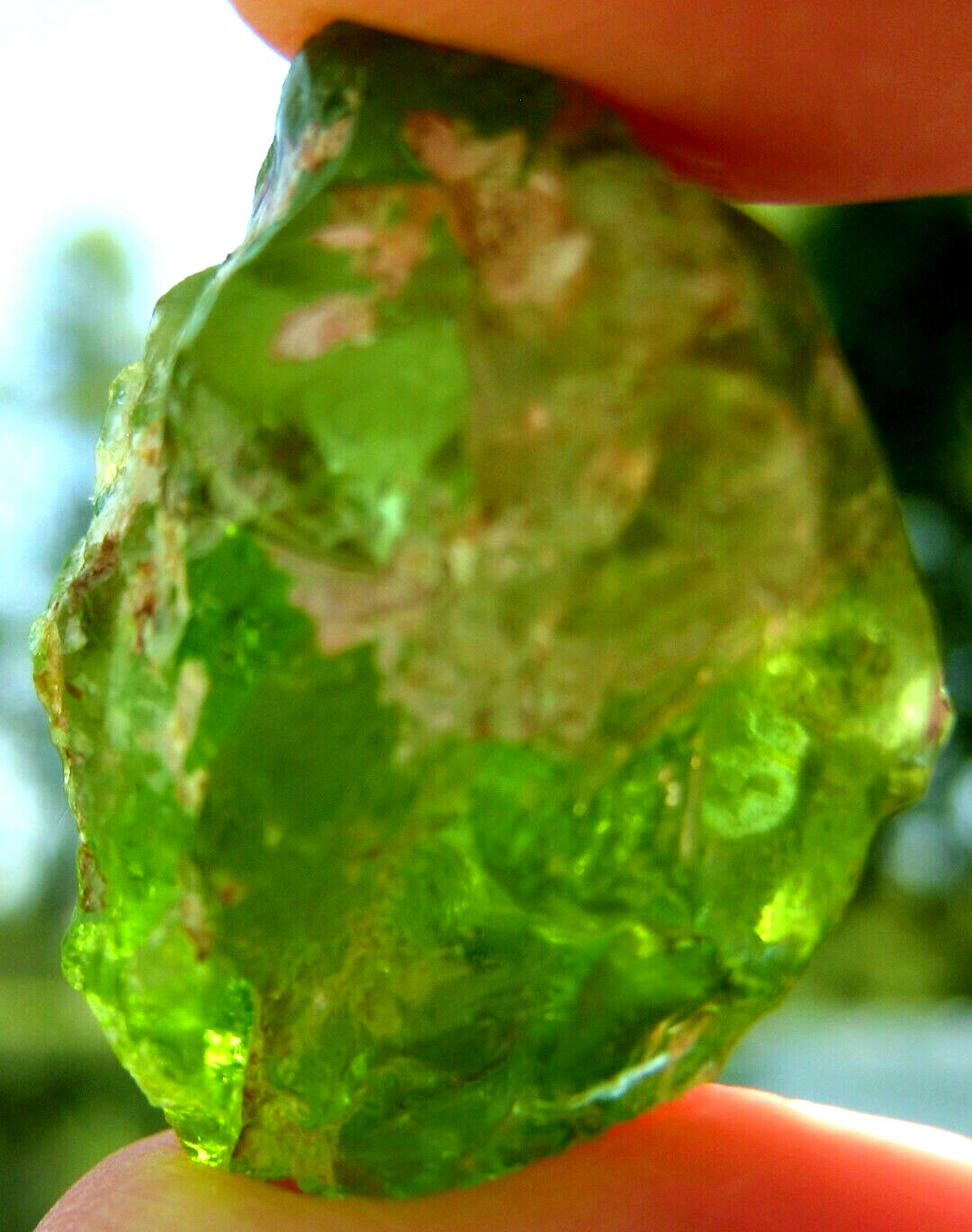 PERIDOT ROUGH FACET GEM GEMSTONE LIME GREEN VIETNAM GENUINE NATURAL 4 CARAT NICE