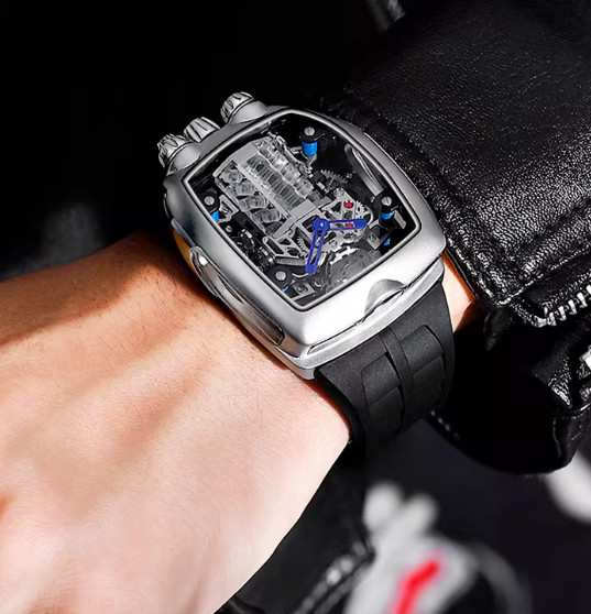 PINDU Design BUGATTI STYLE Engine 16 Cylinder Men’s NH05 Automatic Watch