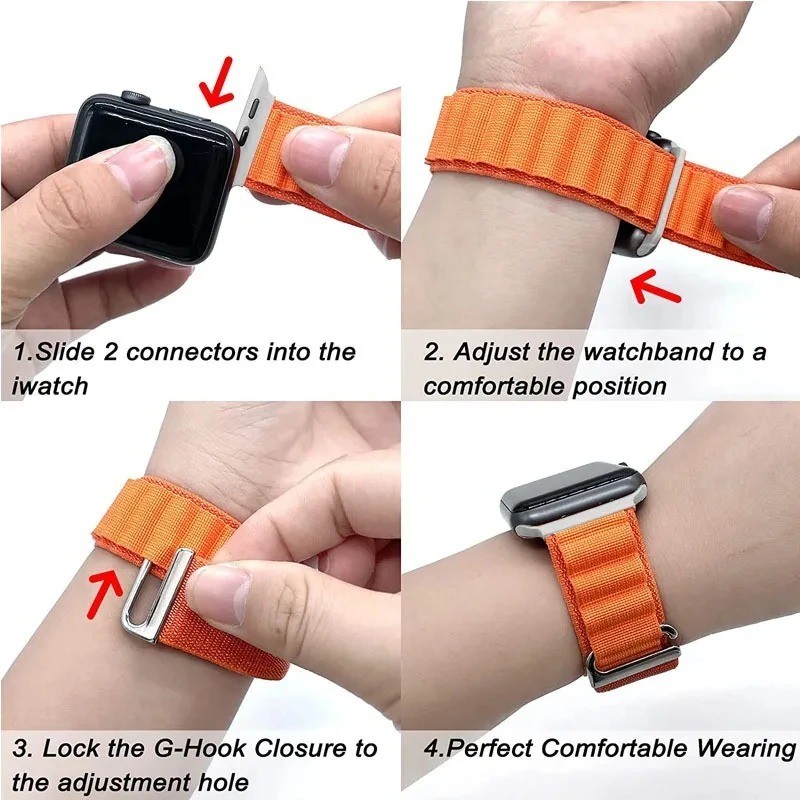 Alpine Loop Nylon Strap for Apple Watch Ultra 49mm Series 11 10 9 8 SE