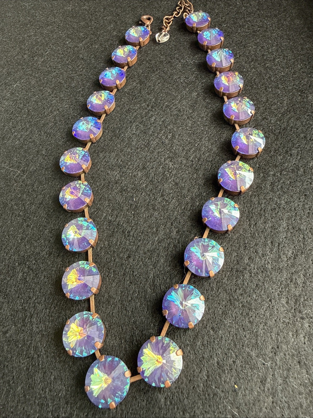 Authentic Sabika Manhattan Choker Necklace 15mm Iridescent Blue Teal Crystal