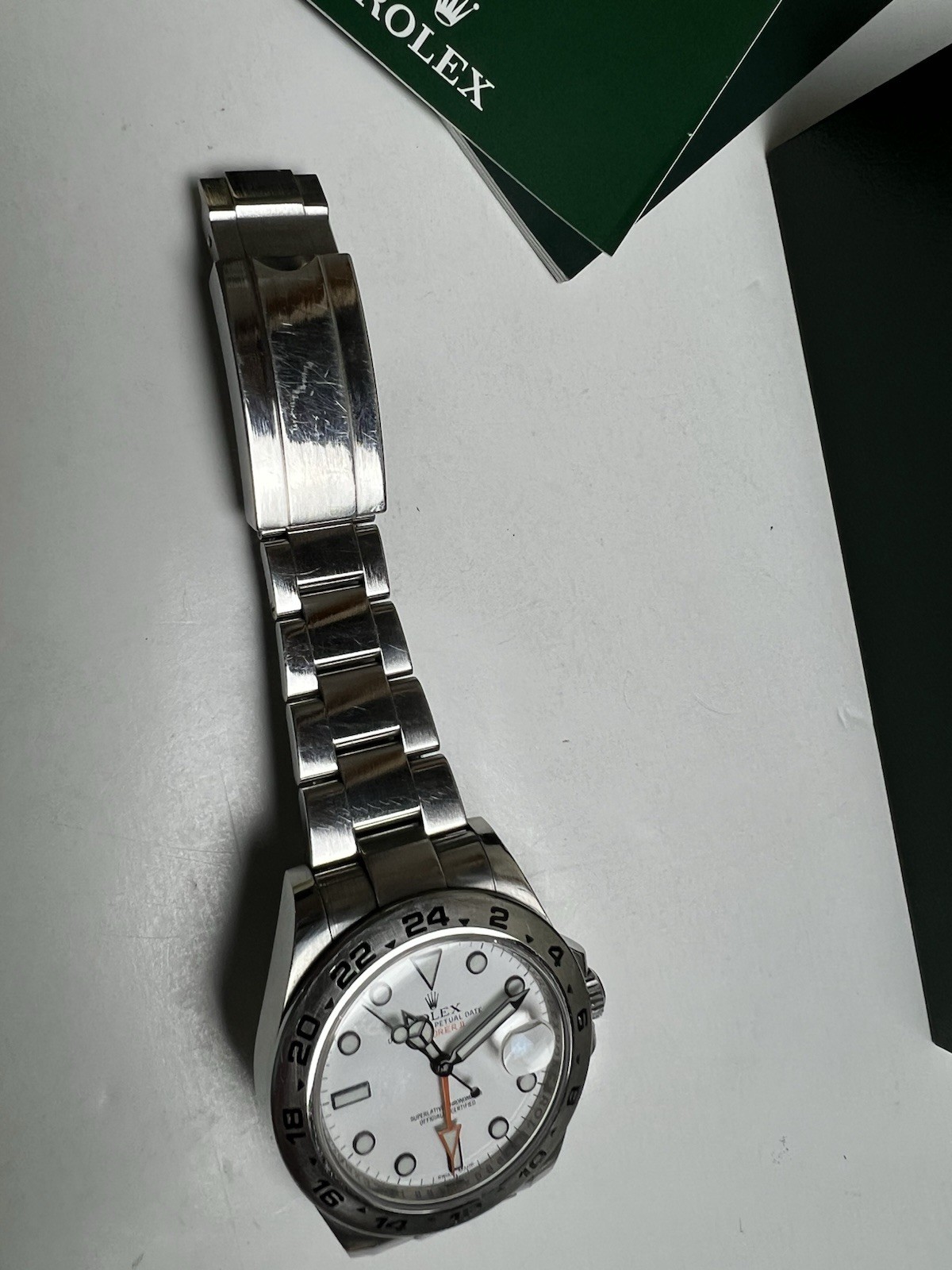 Rolex Explorer II 216570 42MM White Polar Dial Oyster Steel Box