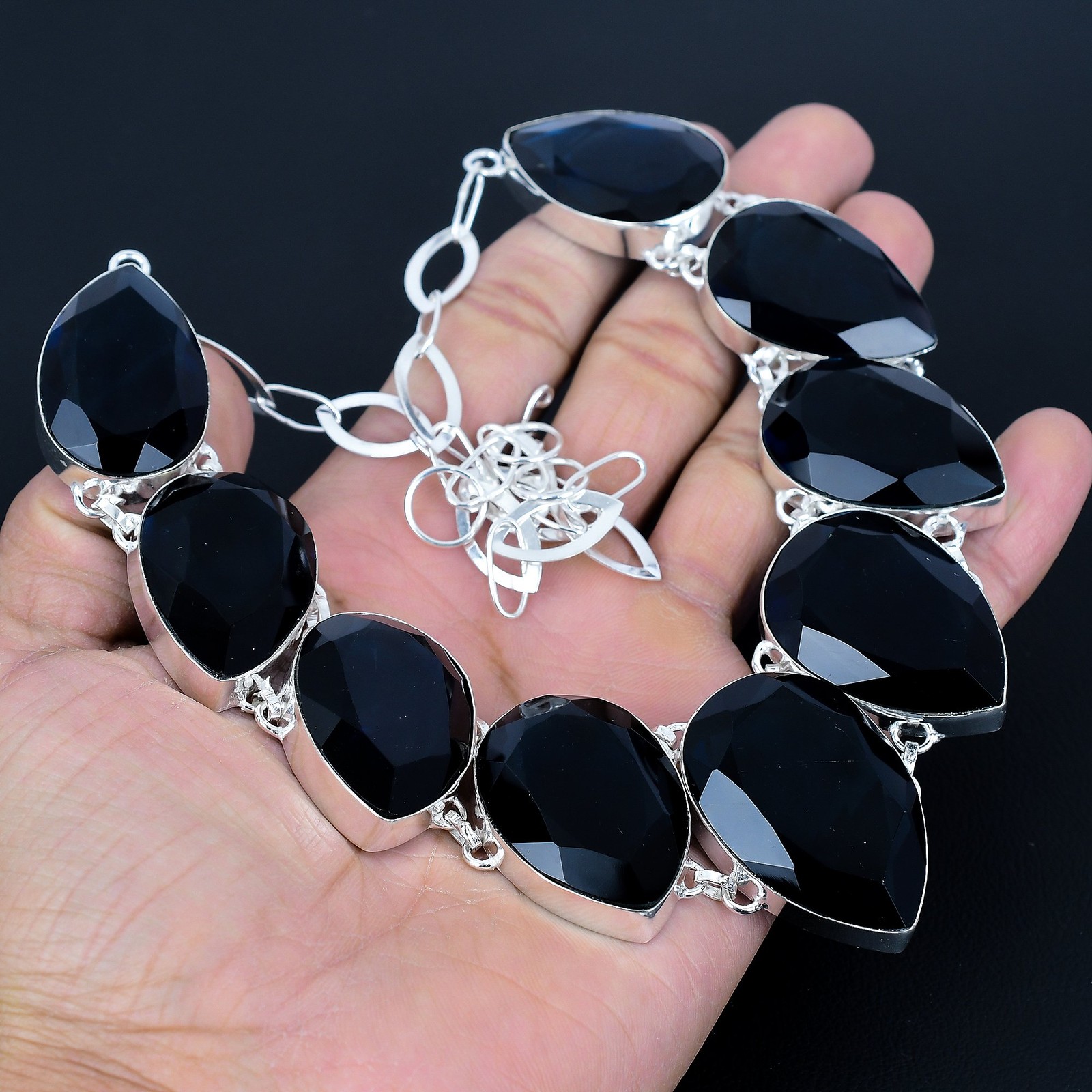 Iolite 925 Sterling Silver Pear Gemstone Handmade Jewelry Necklace 18″ AAB 1038