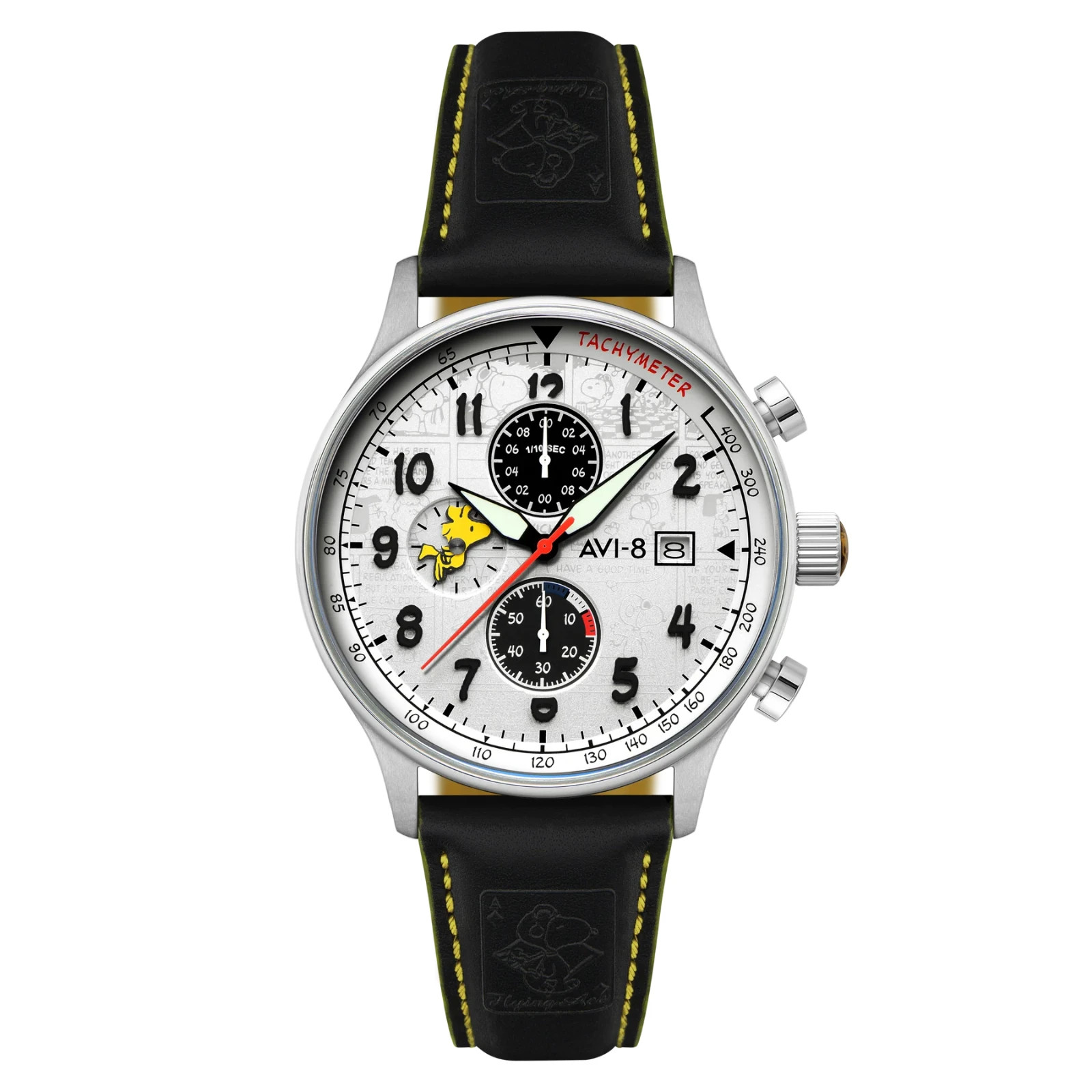 AVI-8 P-51 Hawker Hurricane Peanuts Snoopy Woodstock White Chronograph /250