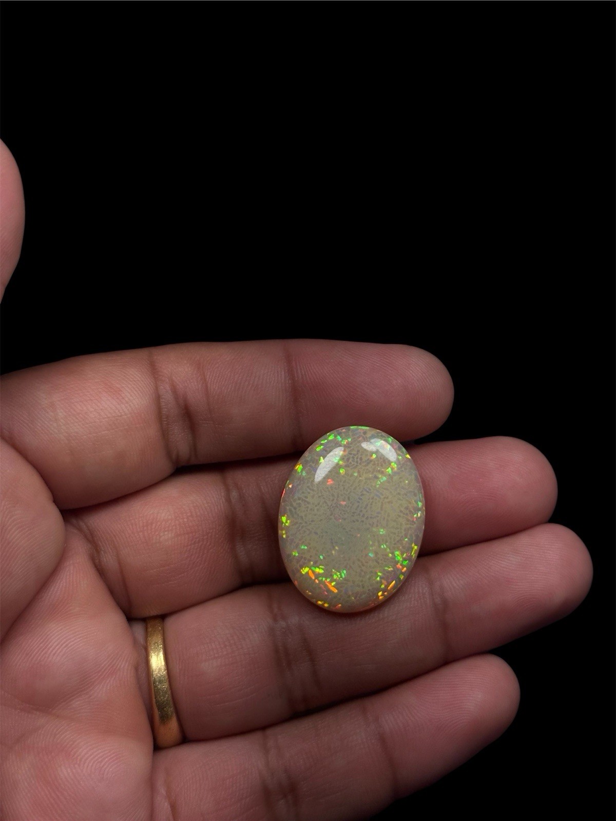 Natural Yellow Opal 28.39 Ct Oval Cabochon Loose Gemstone 29.42×23.08mm IGTL