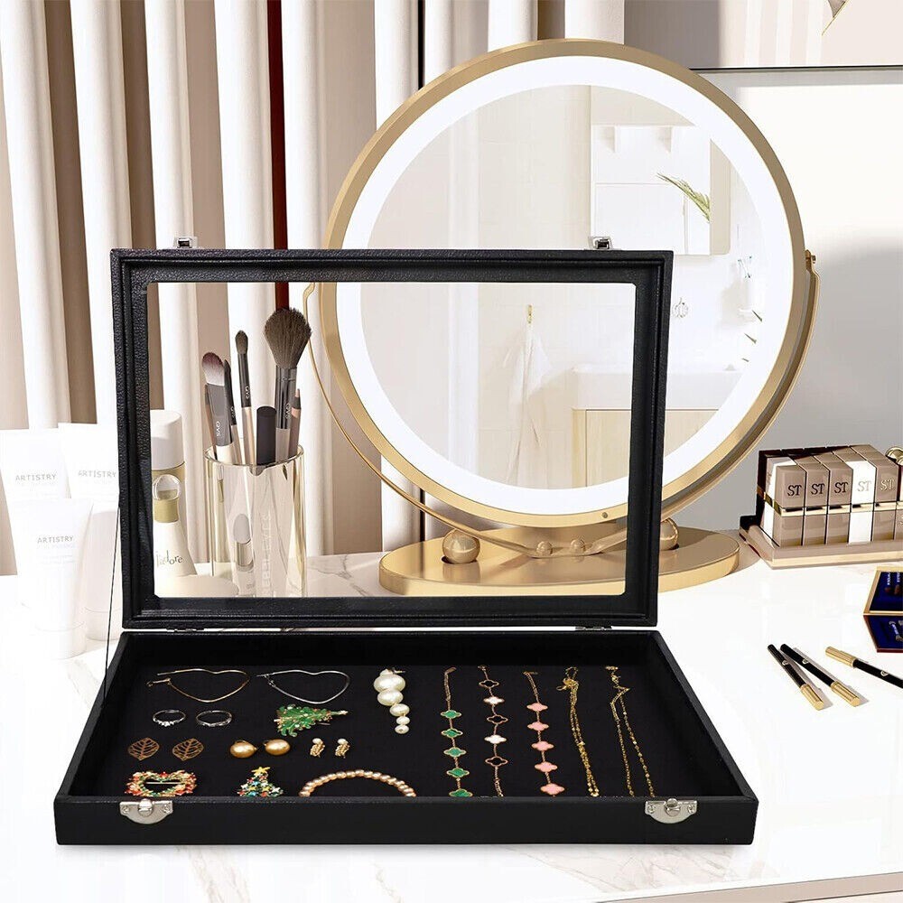 Small Velvet Jewelry Display Box Case for Rings, Bracelets, Necklaces