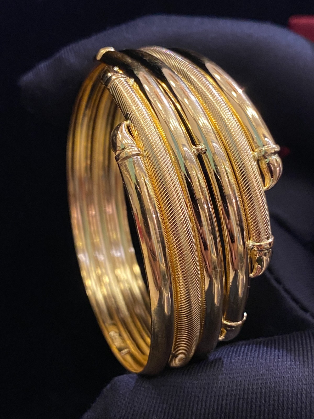 Stunning Dubai Handmade Women’s Bangle Bracelet In Certified 22Karat Yellow Gold