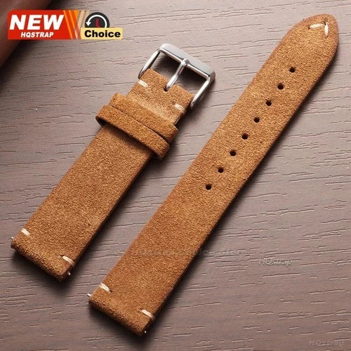 16 18 19 20 21 22 MM Soft Suede Leather Vintage Strap Watch Band Quick Release