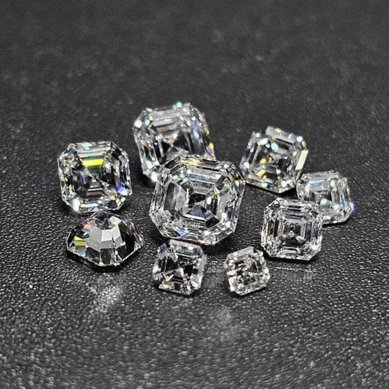 3.75 CT Natural White Diamond 9 mm 1 Pcs Asscher Cut VVS1 D Grade Certified C20