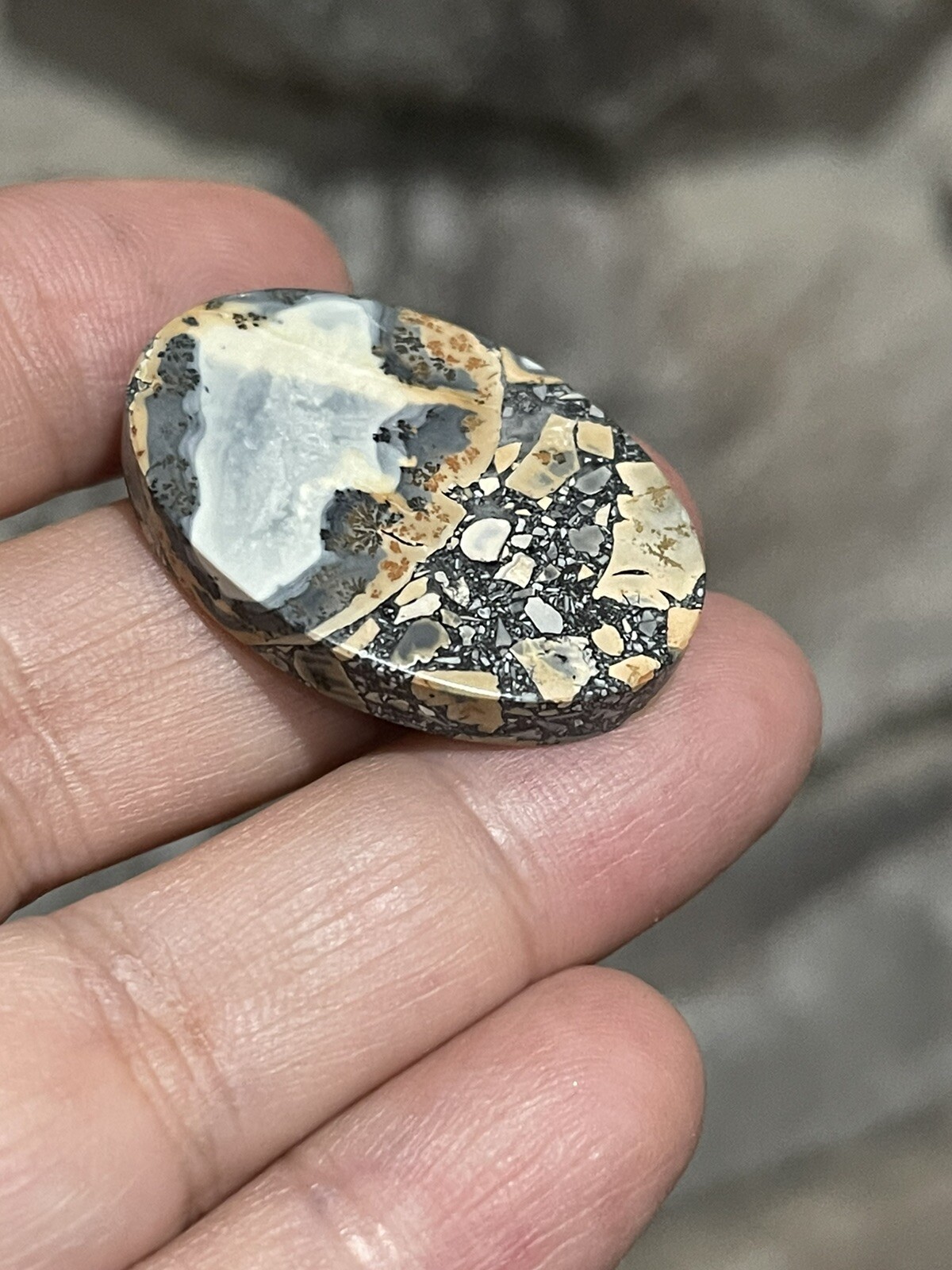 32×22.5x5mm Picture Maligano Jasper Oval Cabochon Loose Stone Wire Wrapping