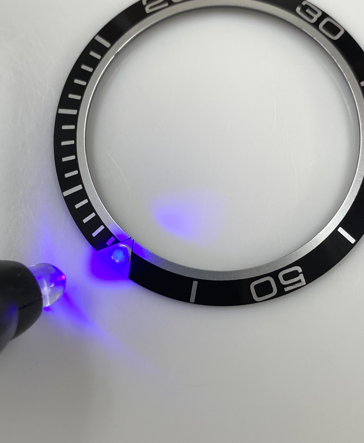 Black/Silver Bezel Insert for Omega 45.5mm Seamaster Planet Ocean XL 2200.51.00