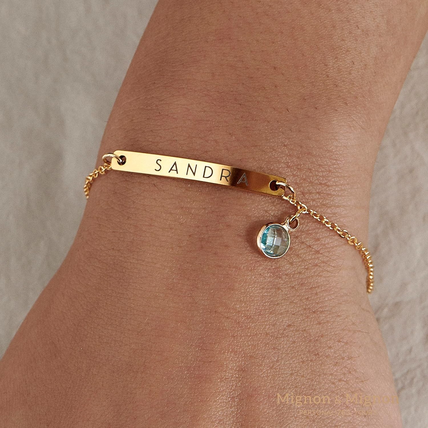 Elegant Custom Name Bracelet with Birthstone Charm – Meaningful Gift for Her