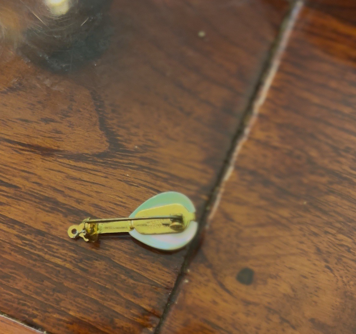 Vintage Western Germany marked Mandolin brooch/pin Mother of Pearl