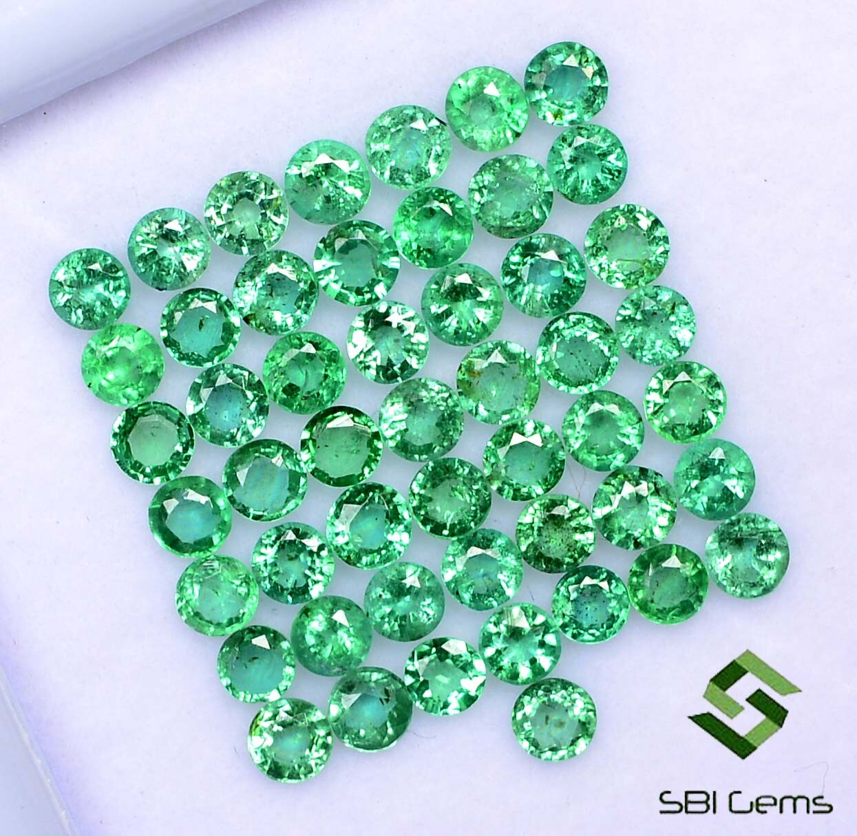 Natural Emerald Round Cut 2.50 mm Lot 50 Pcs Calibrated Faceted Loose Gemstones