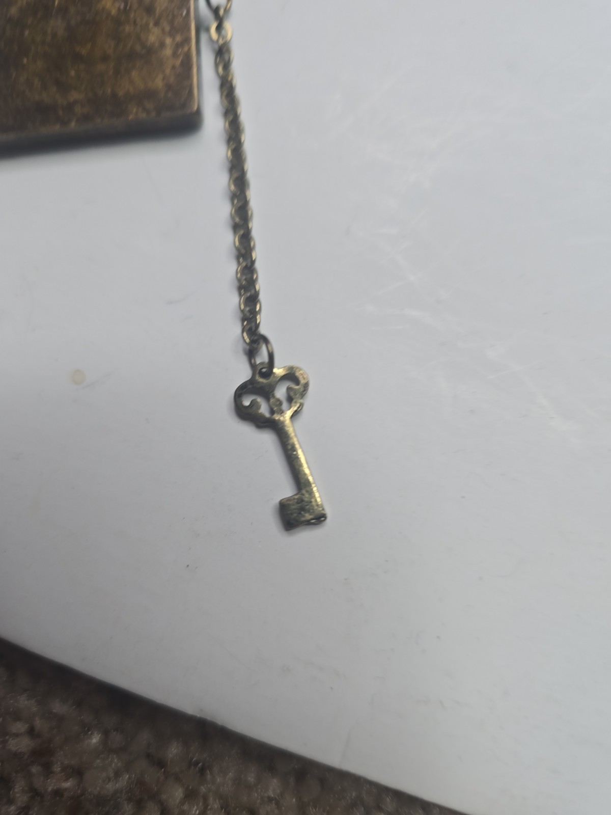 Victoria Trading Company Fairy Door Locket Antiqued Brass Tone With Skeleton Key