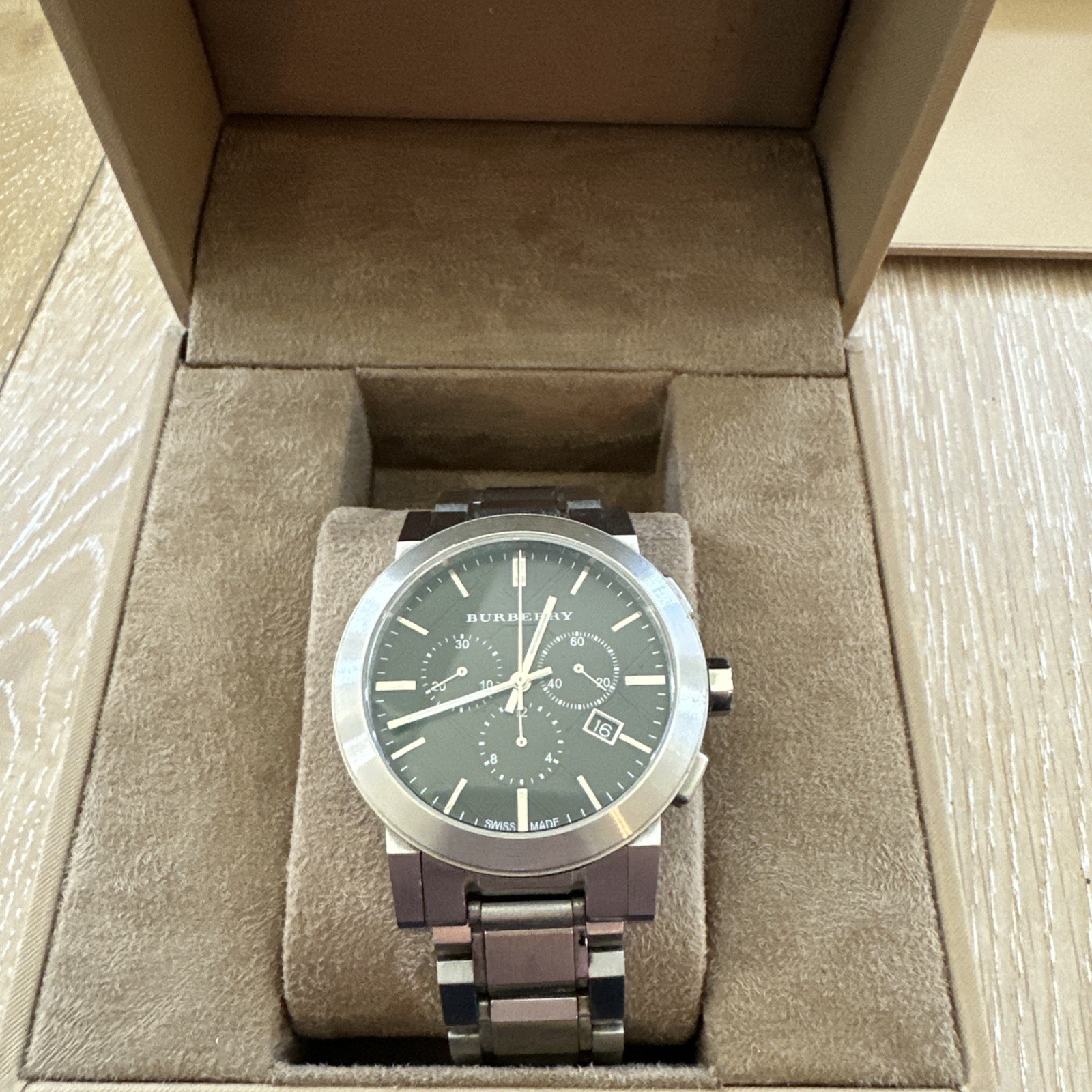 BURBERRY 42mm Black Dial Men’s Watch The City BU9351 Stainless Steel