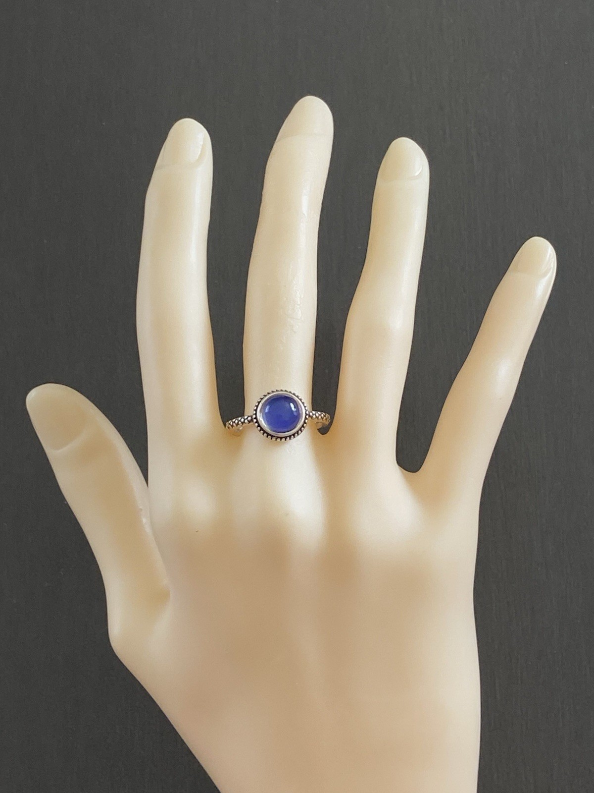 Sterling Silver S925 Round 8mm Stone Mood Ring Size 8 + Color Chart + Gift Box