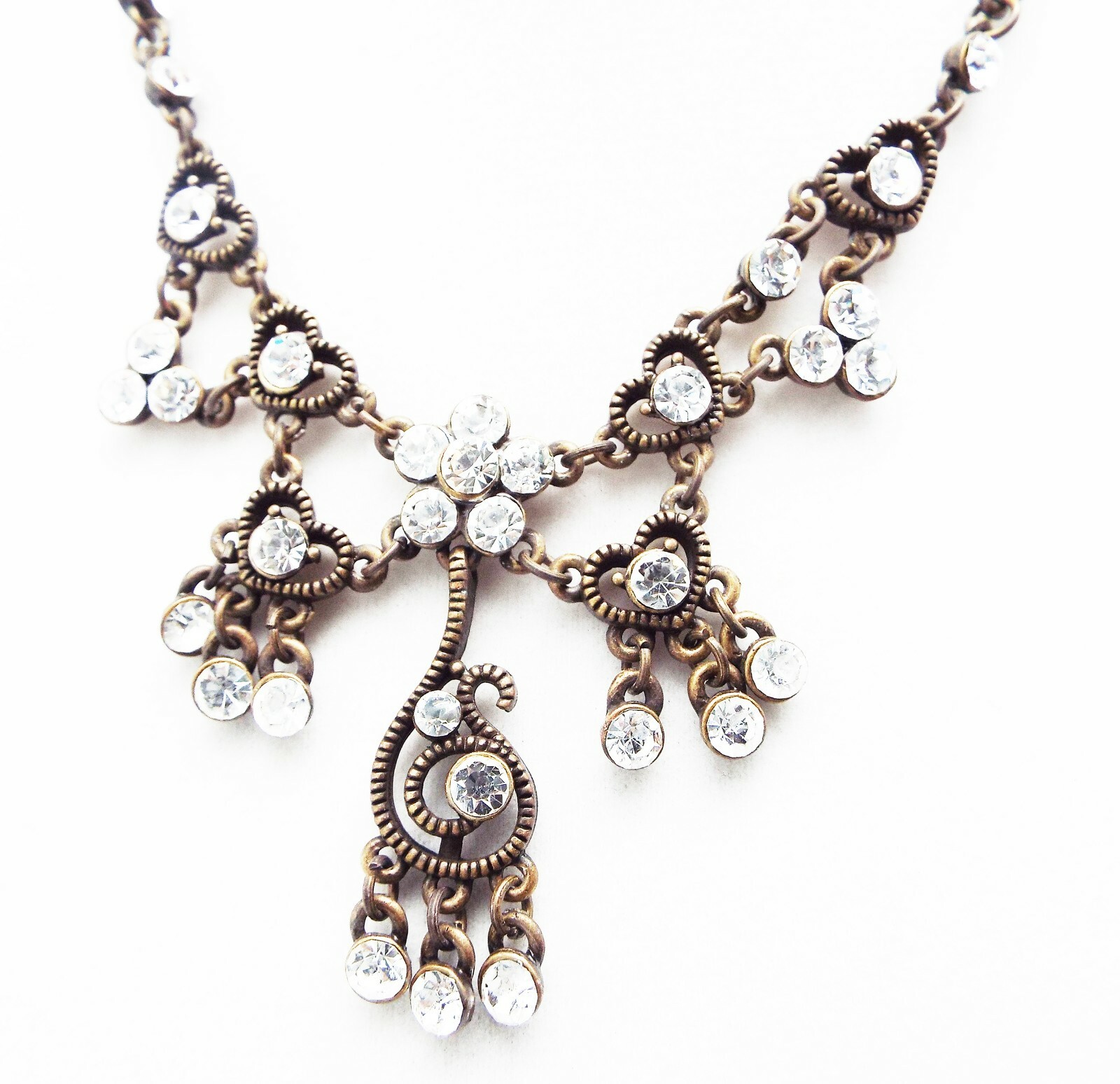 DESIGNER INSPIRED CLEAR MULTI CRYSTAL SILVER FLORAL DROP DANGLE JEWELERY SET NEW