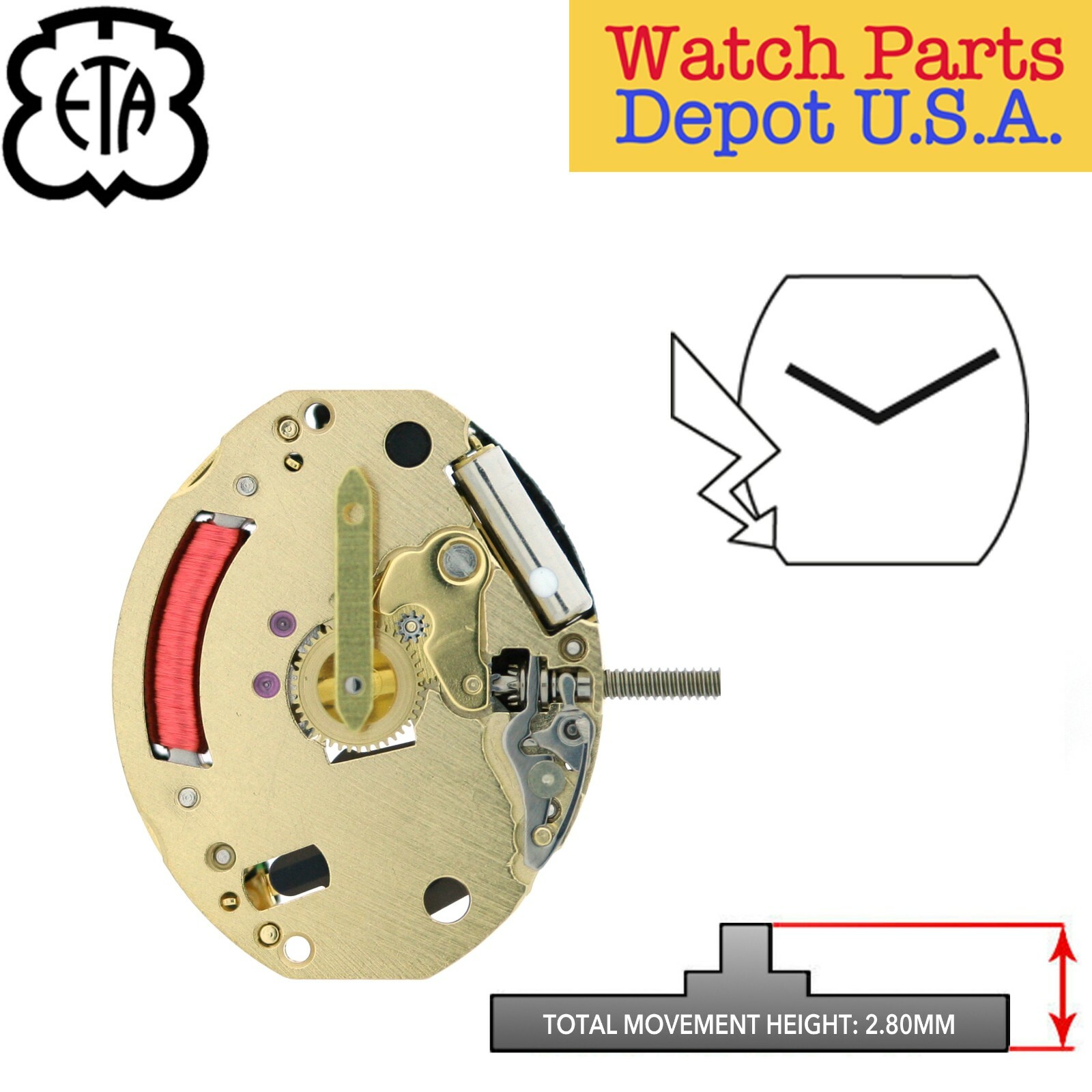Genuine ETA 976.001 Swiss Made Quartz Movement, (Multiple Variations) – NEW!