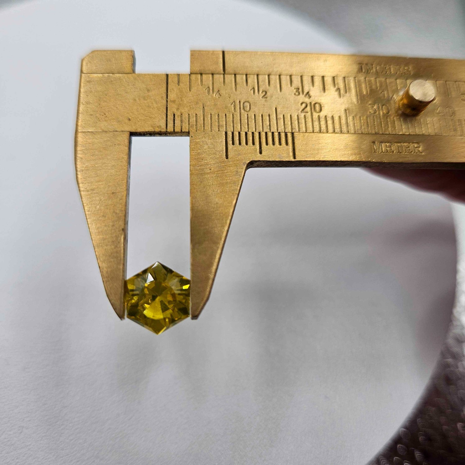 Artisan YAG Garnet 3.705ct Prism glow | Radiant Brilliant Hexagon | LAB