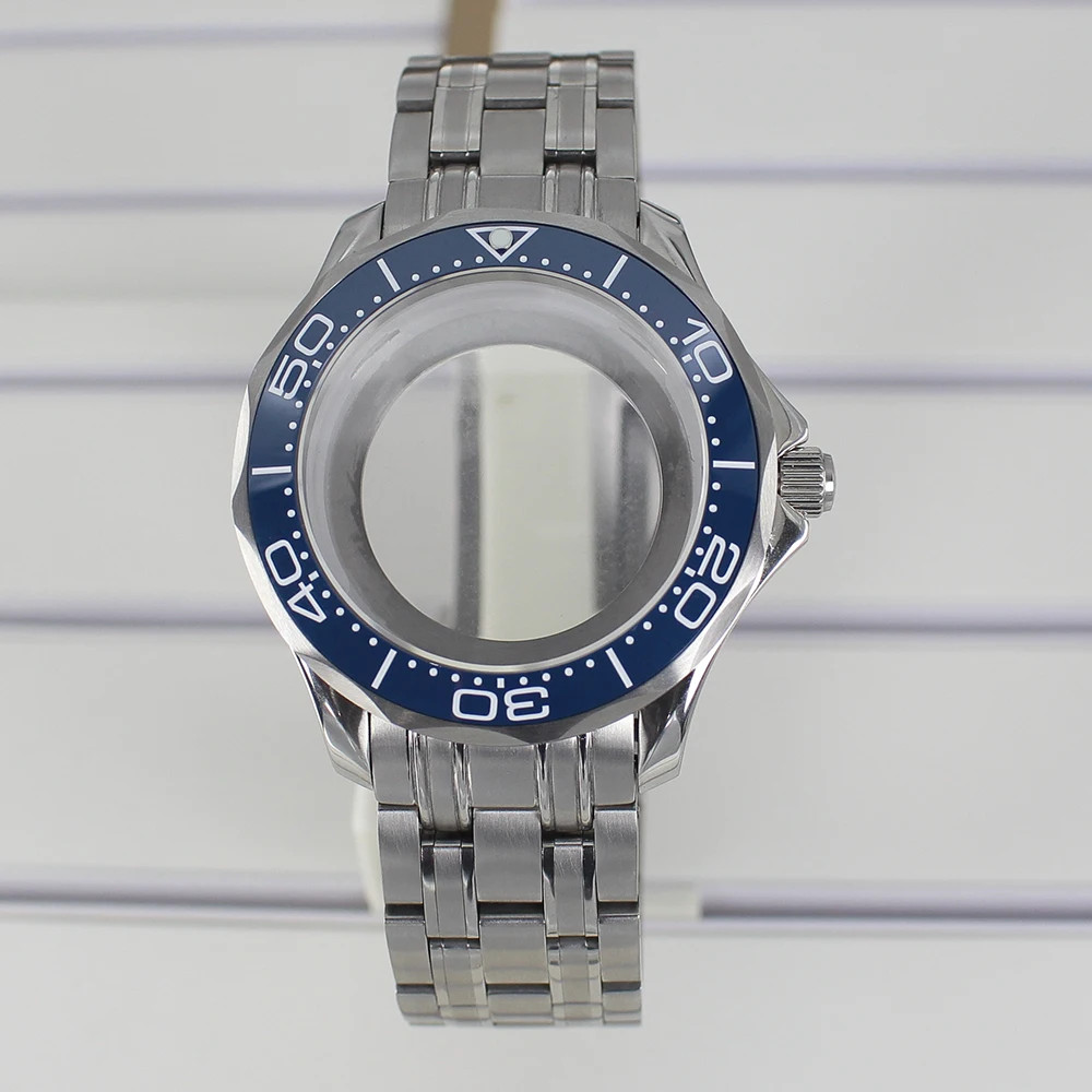 41mm Watch Case Bracelet Seamaster Mod Sapphire For Seiko NH35 NH36 NH38