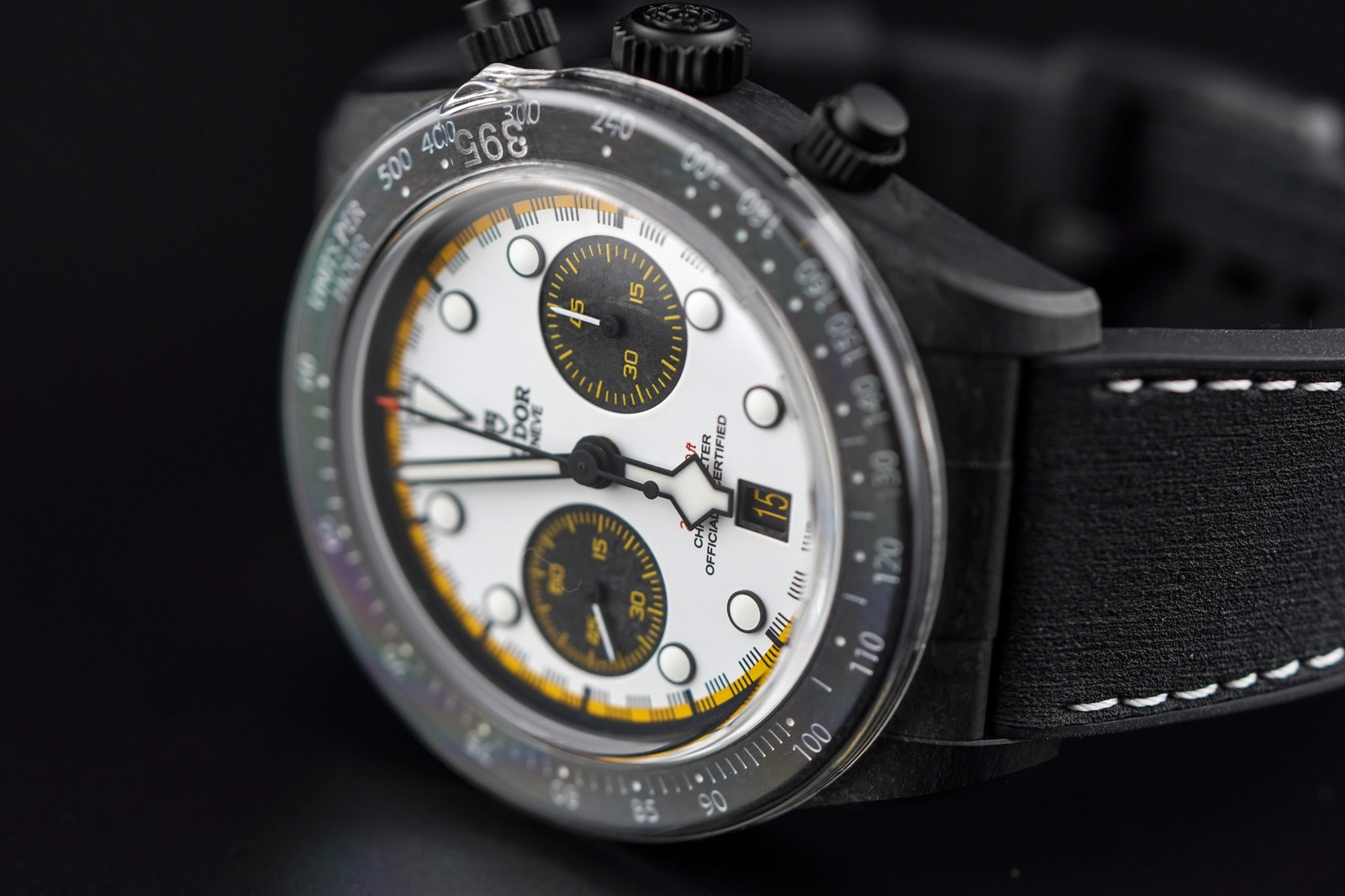 Tudor Black Bay Chrono White Hybrid Rubber Leather Strap M79377KN Complete 2026