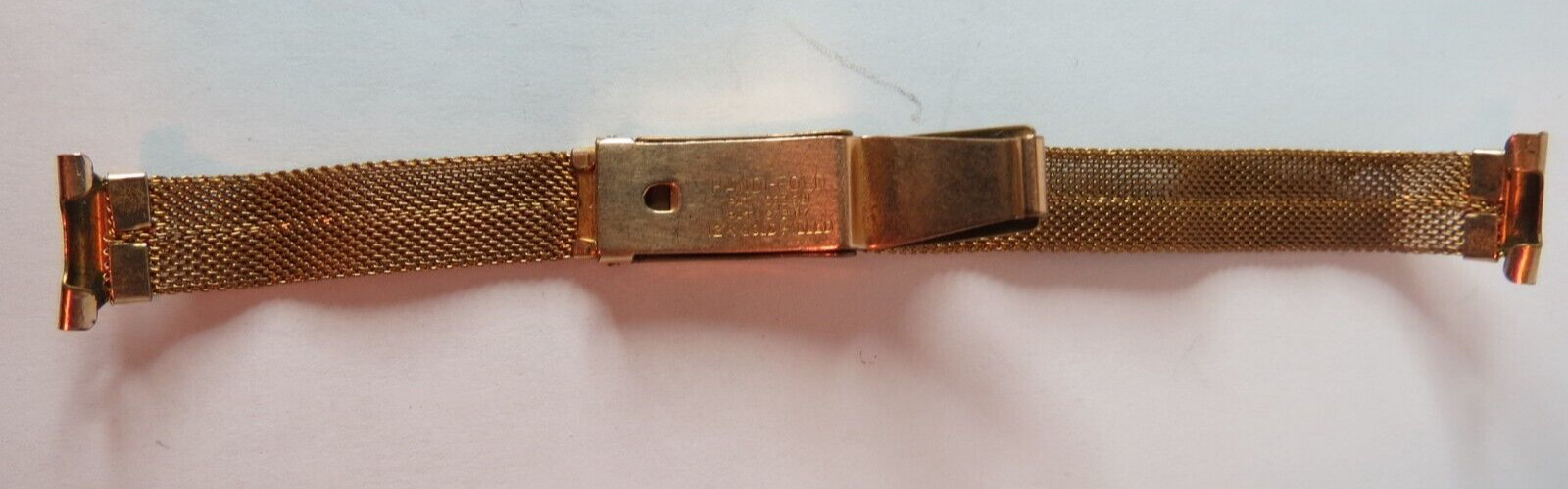 VTG WOMENS HANDI-FOLD 12K GOLD FILLED MESH BAND 5 1/4″ LONG & 13.3MM