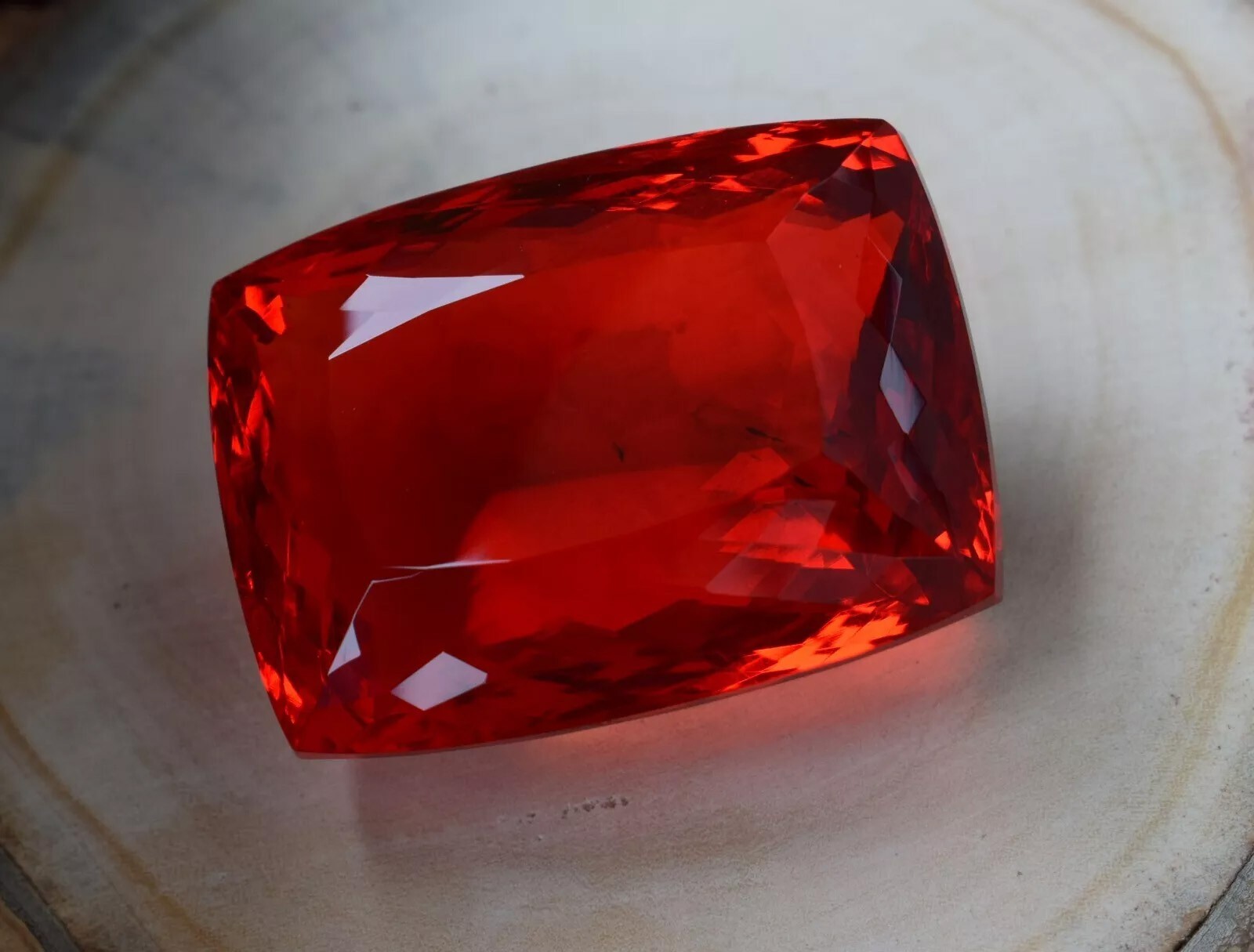Natural Myanmar (Burma) Certified 136 CT Red Topaz Cushion Cut Loose Gemstone