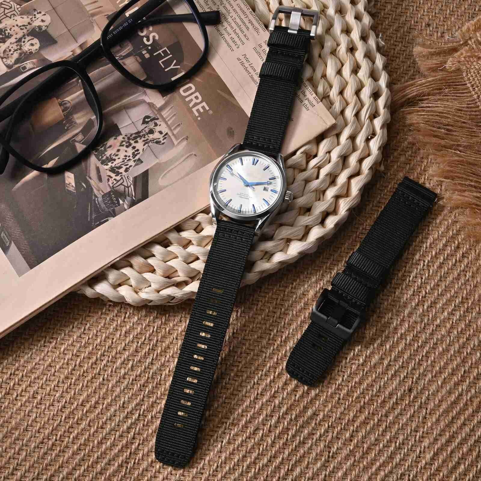 ANNEFIT Weave Nylon Watchband 18mm 19mm 20mm 22mm 24mm,Quick Release Watch Strap