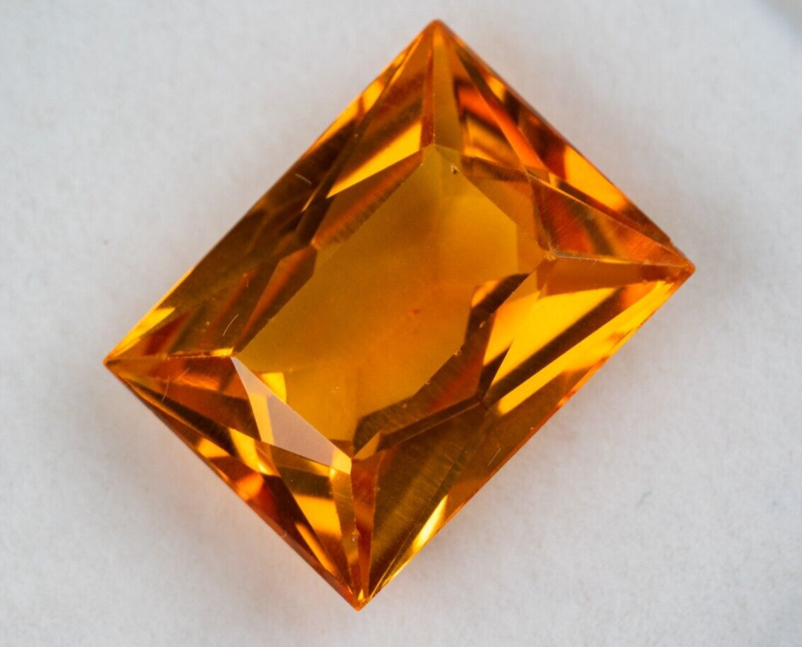 14.9 Ct Natural Emerald Cut Hessonite Garnet Loose Gemstone 15.9×12.1mm #154