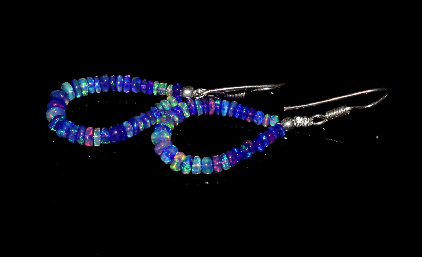 A+++ Natural Ethiopian Opal Earrings Opal Gemstone Beads Jewelry S2786