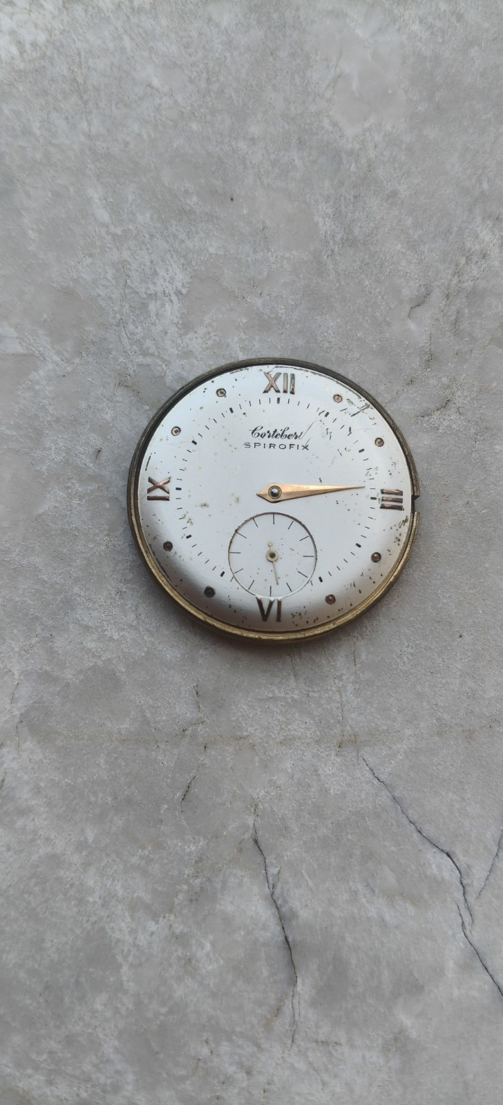 40s CORTEBERT SPIROFIX CAL 677 VINTAGE WATCH MOVEMENT MOVEMENT WATCHES BALANCE OK