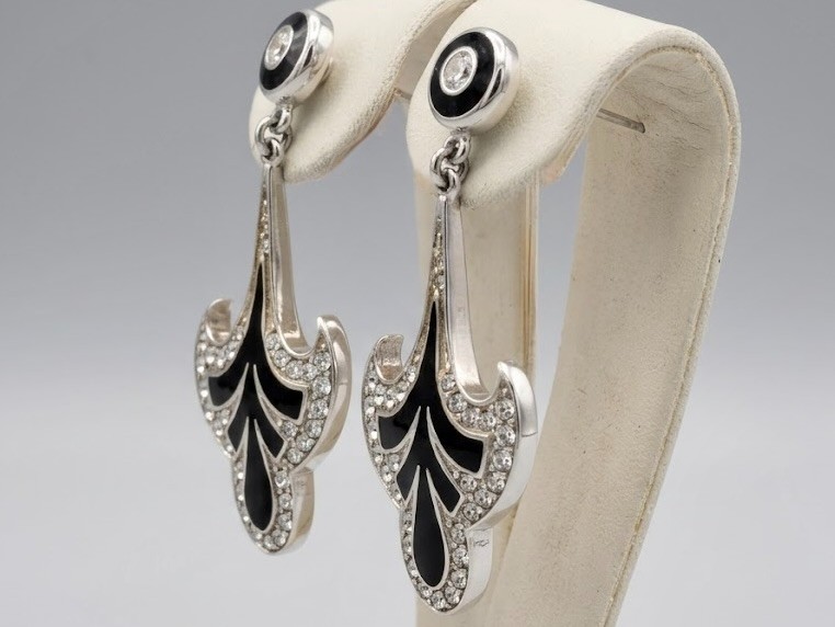 Beautiful 925 Sterling Silver Elegant Drop Earrings Made in Italy