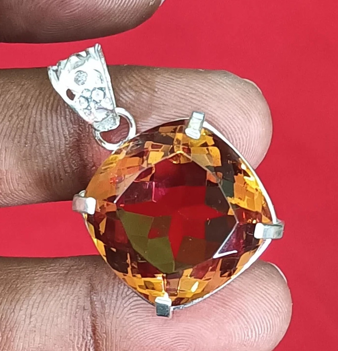 Natural Alexandrite Color Change Loose Gemstone 65 Ct 925 Solid Silver Pendant