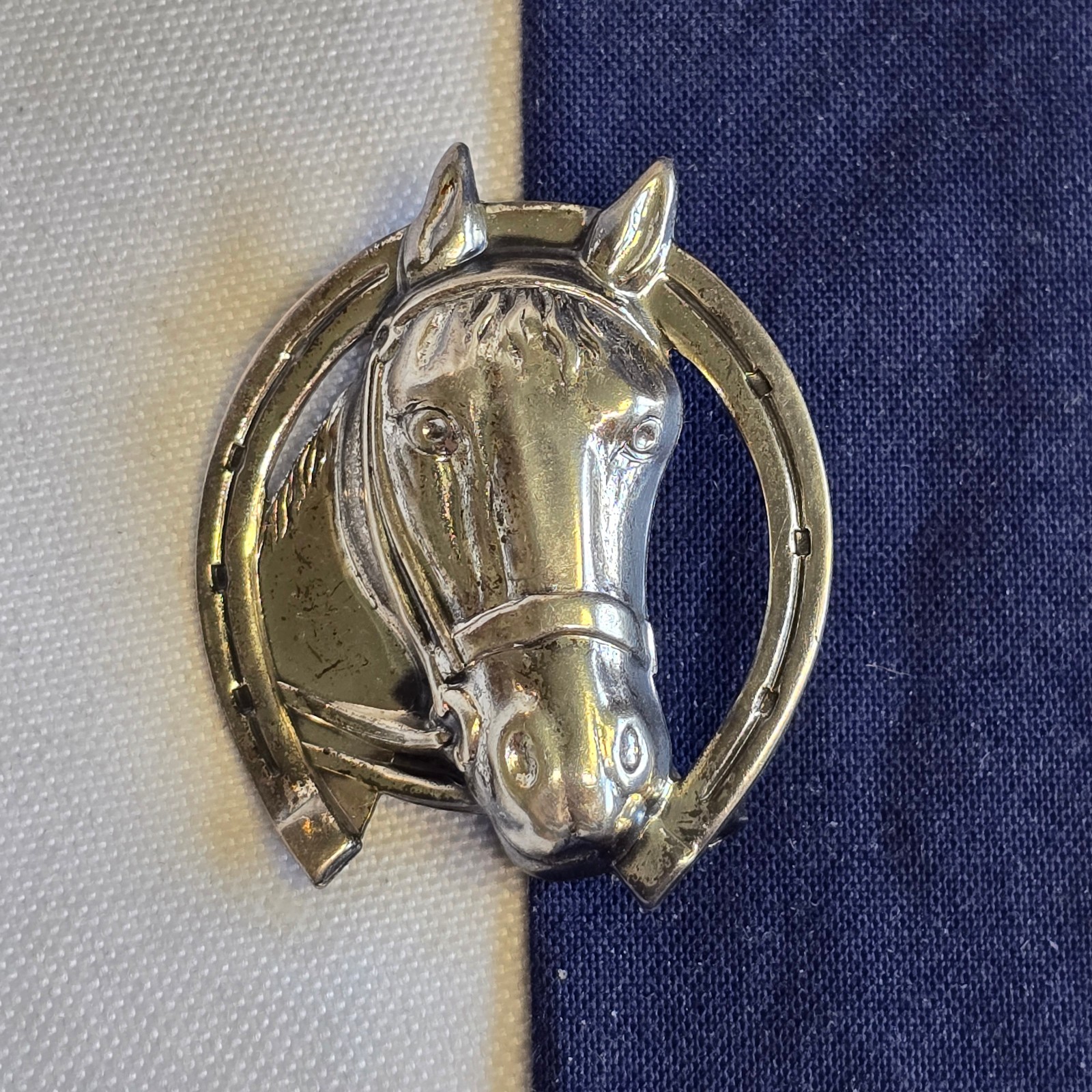 Sterling Silver Brooch 5.92g Fine Jewelry Horse & Horse Shoe Scatter Pin