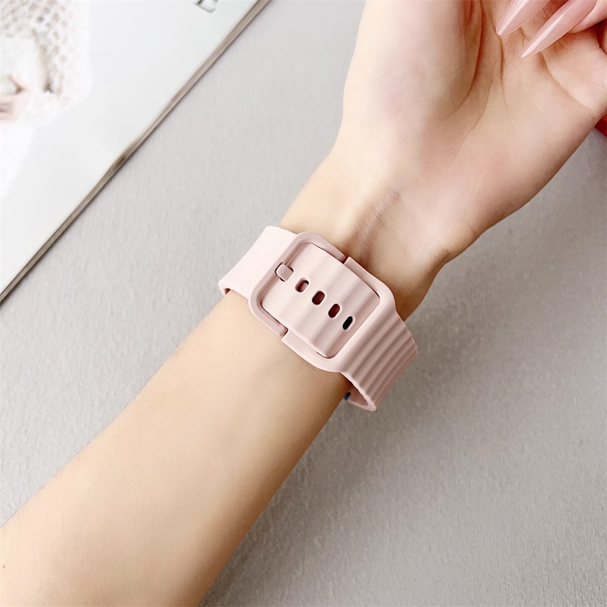 Wave Stitched Silicone Soft Band for Samsung Galaxy Watch 8 / Watch 8 Classic