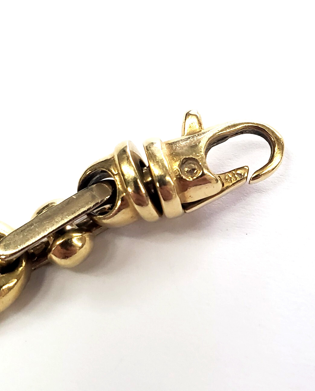 14K Solid Two-Tone Gold 11.8mm 8.25″ Anchor/Mariner Link Bracelet -63.9 grams