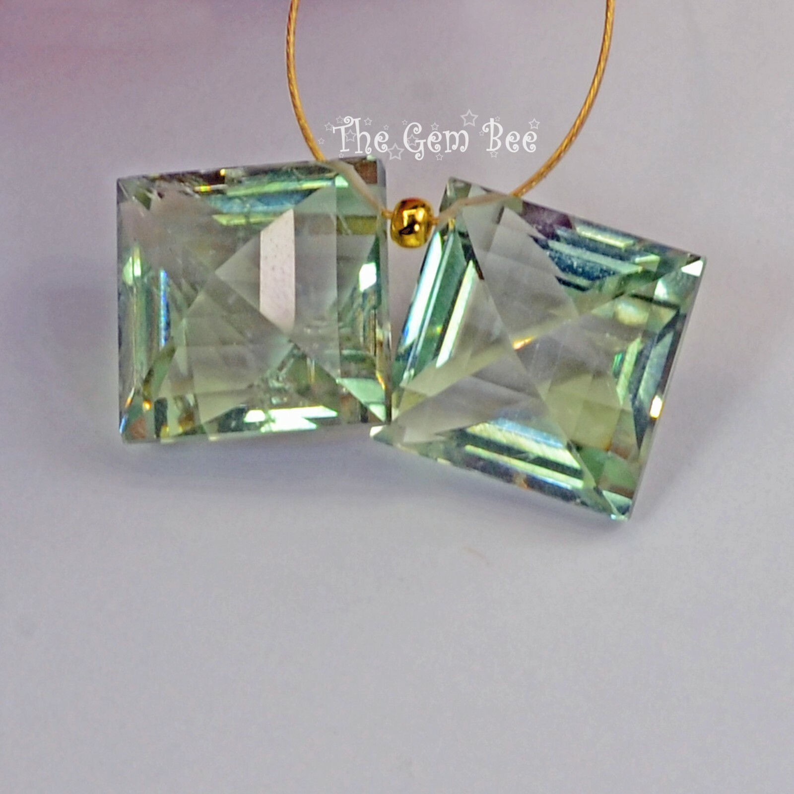 10.3MM Green Amethyst Prasiolite Faceted Kite Briolette Bead PAIR
